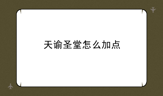 天谕圣堂怎么加点