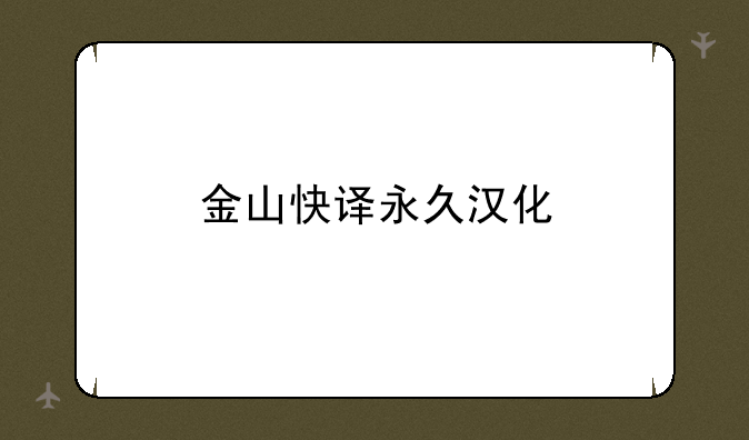 金山快译永久汉化