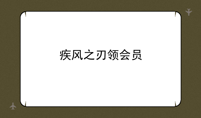 疾风之刃领会员