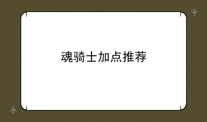魂骑士加点推荐
