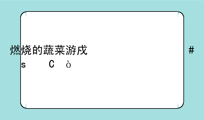燃烧的蔬菜游戏为什么停运？