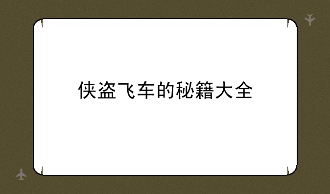侠盗飞车的秘籍大全