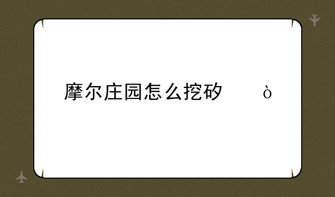 摩尔庄园怎么挖矿？