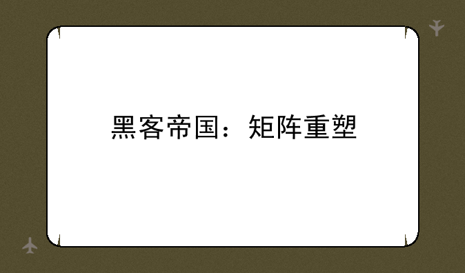 黑客帝国：矩阵重塑