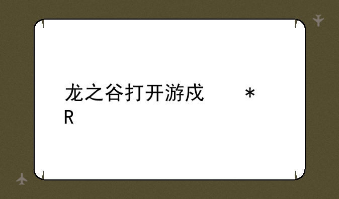 龙之谷打开游戏报错