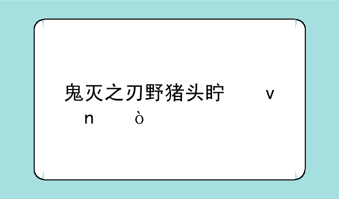 鬼灭之刃野猪头真面目？