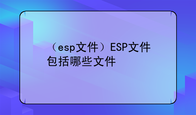 （esp文件）ESP文件包括哪些文件